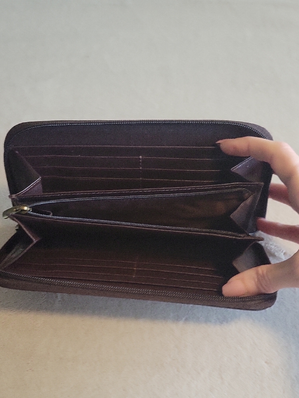 Myra- Floral Zip Wallet - Brown & Tan - Picture 5 of 5